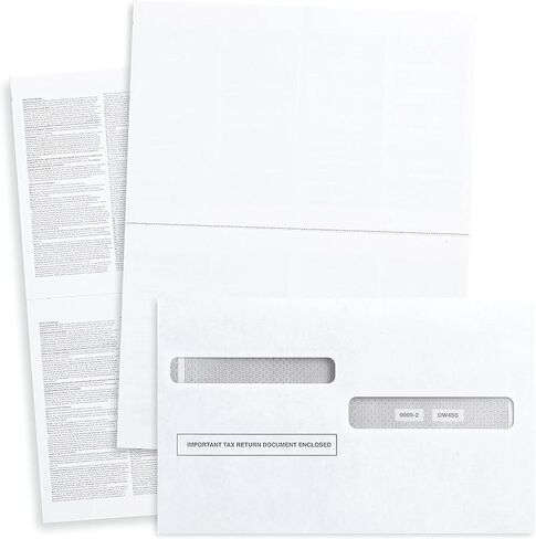 Blank W2 2-Up Tax Forms, 50 Employee Forms, Ideal for E-Filing, Works with Laser or Inkjet Printers, 50 Forms and 50 Self Seal Envelopes in Saudi Arabia