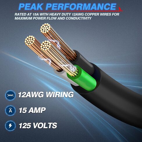 MICTUNING 15Amp 250V AC Port Plug with 18" Integrated Extension Cord Y Splitter Cable and Water-Resistant Cap in Kuwait