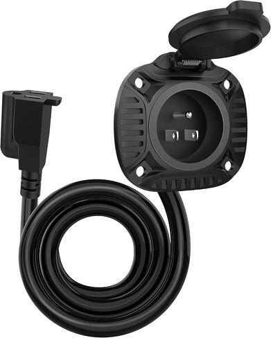 MICTUNING 15Amp 250V AC Port Plug with 18" Integrated Extension Cord Y Splitter Cable and Water-Resistant Cap in Kuwait