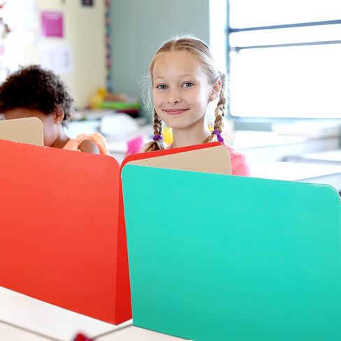 School Privacy Boards for Student Desks Students Classroom Privacy Folders Study Carrel Reduces Distractions Privacy Boards for Student Desks Test and Desk Dividers, 19 x 12 Inch (12 Pack) in Saudi Arabia