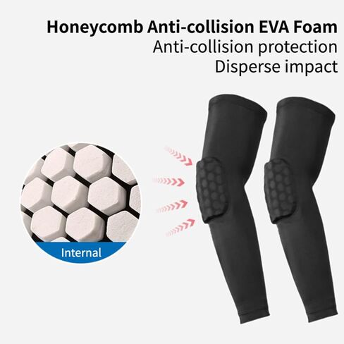 Elbow Pads Collision Avoidance Hex Padded Compression Arm Sleeve for Volleyball Basketball Football Baseball Cycling in Saudi Arabia