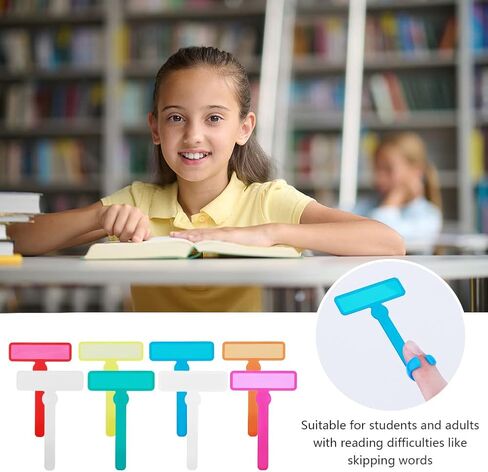 Xiaokeis Finger Focus Highlighter Set, Dyslexia Tools for Kids, T Shape Reading Guide Strips, Vertical Reading Guide Strips, Colored Overlays for Reading, Reading Classroom Supplies in Saudi Arabia