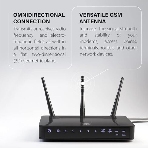 GSM Omni Directional Thumb Antenna with SMA Male L-Type/Straight Connector – CDMA and WCDMA, 2.5 dBi Gain and 850-2100 MHz (L-Type - 2 Pack) in Saudi Arabia