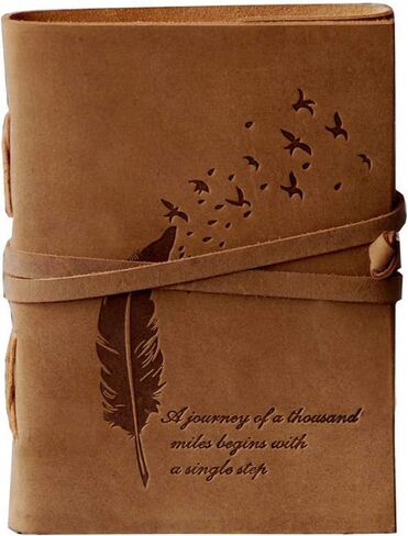 CAVALO Leather Diary Embossed with Leaf of Tree & a Quote Antique Handmade Leather Bound Notepad for Men and Women Unlined... in Saudi Arabia