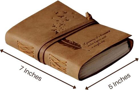 CAVALO Leather Diary Embossed with Leaf of Tree & a Quote Antique Handmade Leather Bound Notepad for Men and Women Unlined... in Saudi Arabia