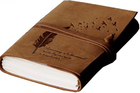 CAVALO Leather Diary Embossed with Leaf of Tree & a Quote Antique Handmade Leather Bound Notepad for Men and Women Unlined... in Saudi Arabia