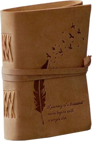 CAVALO Leather Diary Embossed with Leaf of Tree & a Quote Antique Handmade Leather Bound Notepad for Men and Women Unlined... in Saudi Arabia