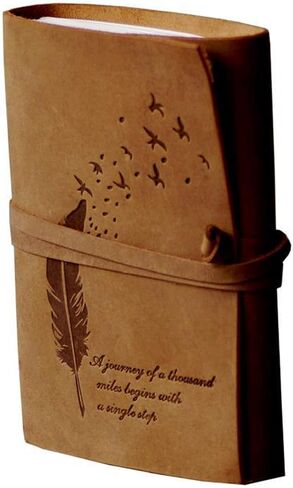 CAVALO Leather Diary Embossed with Leaf of Tree & a Quote Antique Handmade Leather Bound Notepad for Men and Women Unlined... in Saudi Arabia