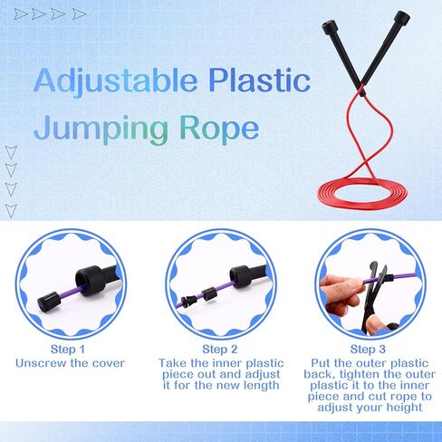 72 Pcs PVC Jump Ropes for Fitness 9.2 ft Adjustable Skipping Rope Versatile Unbreakable Speed Rope with Plastic Handles for Women Men Kids Endurance Training Cardio Exercise Workout in Saudi Arabia