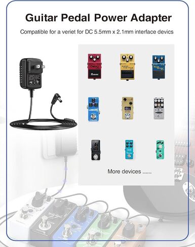[مدرج في قائمة UL] VOLTKARE 9V 1000mA /800mA مزود طاقة دواسة الجيتار لدواسة تأثيرات BOSS PSA، والتشويه، ولوحة مفاتيح Casio، ودواسة تكبير جيتار متعددة التأثيرات، مركز سلبي in Kuwait