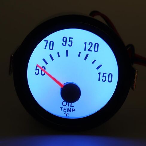Car 2" 52mm Oil Temp Gauge Meter, 6035BL Blue LED 12V 50-150 Celsius Degree Oil Temperature Meter Gauge with Sensor for Car Boat Truck ATV in Saudi Arabia