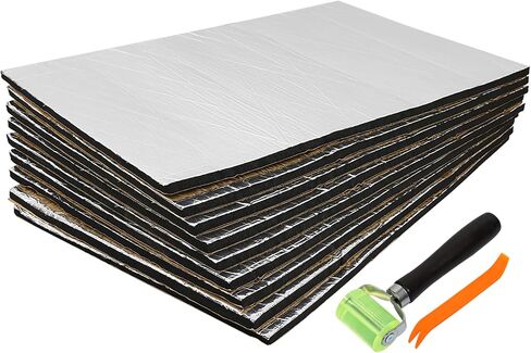 uxcell 9 Pcs Car Sound Insulation Mat 10mm Door Hood Engine Heat Insulation W/ Installer Tool 50x30cm 20"x12" in Saudi Arabia