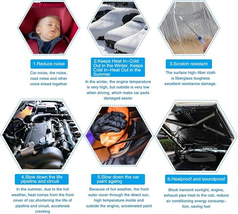 uxcell 9 Pcs Car Sound Insulation Mat 10mm Door Hood Engine Heat Insulation W/ Installer Tool 50x30cm 20"x12" in Saudi Arabia