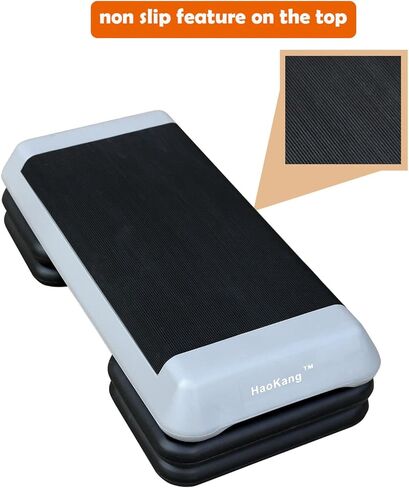 HooKung Adjustable Aerobic Stepper Workout Step with 4 Risers Fitness & Exercise Platform Trainer in Saudi Arabia