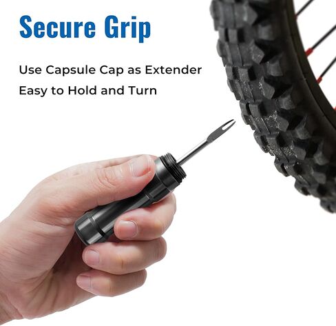 مجموعة نفخ ثاني أكسيد الكربون للدراجة من تيريليكس - طقم إصلاح الإطارات بدون أنابيب للدراجات مع مقابس ومنفاخ ثاني أكسيد الكربون، رأس نفخ متوافق مع صمام بريستا أو شريدر، يناسب خراطيش C02 القياسية in Kuwait