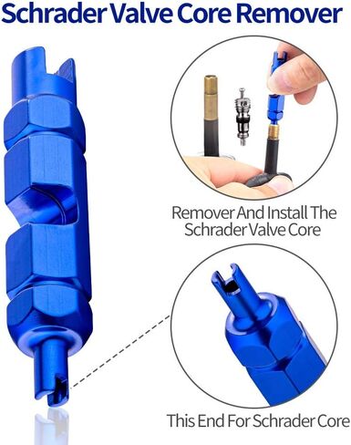 أداة إزالة قلب صمام الدراجة الفاخرة من هابليبي لشريدر وبريستا، مجموعة أدوات إصلاح صمام الإطارات، بما في ذلك قطعتين بريستا و4 قطع قلب صمام شريدر in Kuwait