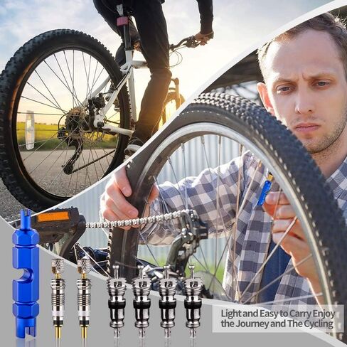 أداة إزالة قلب صمام الدراجة الفاخرة من هابليبي لشريدر وبريستا، مجموعة أدوات إصلاح صمام الإطارات، بما في ذلك قطعتين بريستا و4 قطع قلب صمام شريدر in Kuwait