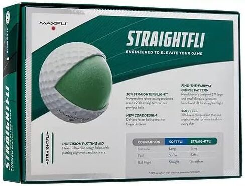 Maxfli 2023 Straightfli White Golf Balls- 12 Pack in Saudi Arabia
