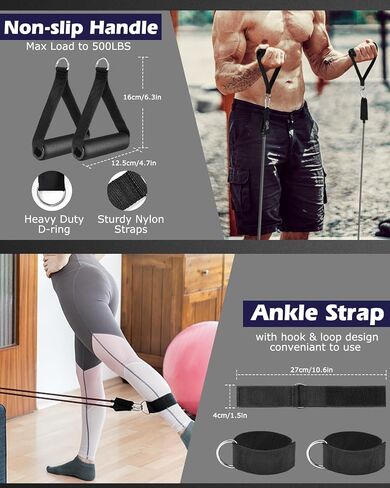 Zacro Resistance Bands for Working Out, 270 lbs Heavy Resistance Bands with Handles, Exercise Bands with Door Anchor, Ankle Straps, for Heavy Resistance Training, Shape Body, Yoga, Home Workout in Saudi Arabia