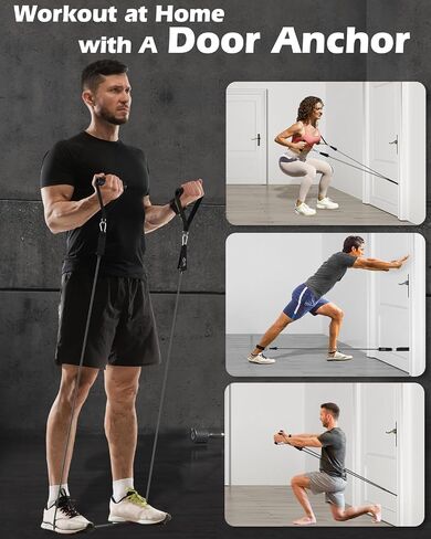 Zacro Resistance Bands for Working Out, 270 lbs Heavy Resistance Bands with Handles, Exercise Bands with Door Anchor, Ankle Straps, for Heavy Resistance Training, Shape Body, Yoga, Home Workout in Saudi Arabia