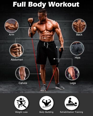 Zacro Resistance Bands for Working Out, 270 lbs Heavy Resistance Bands with Handles, Exercise Bands with Door Anchor, Ankle Straps, for Heavy Resistance Training, Shape Body, Yoga, Home Workout in Saudi Arabia