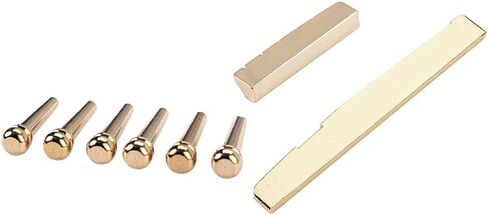 Ogdni Acoustic Guitar Bridge Pins, Brass Guitar Bridge Saddle Nut Set for 6 String Guitar Replacement Parts in Saudi Arabia