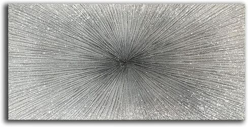 YaSheng Art - لوحات زيتية فنية تجريدية مقاس 24 × 48 بوصة على القماش السميك الفضي أعمال فنية تجريدية حديثة لديكور المنزل من القماش مقاس 24 × 48 بوصة in Saudi Arabia