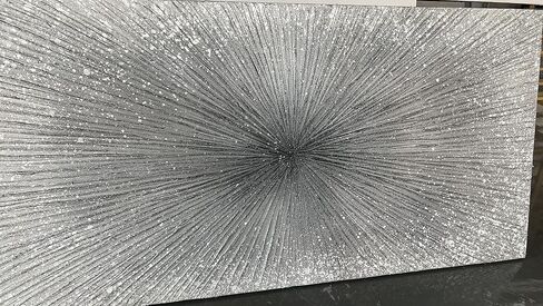YaSheng Art - لوحات زيتية فنية تجريدية مقاس 24 × 48 بوصة على القماش السميك الفضي أعمال فنية تجريدية حديثة لديكور المنزل من القماش مقاس 24 × 48 بوصة in Saudi Arabia