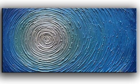 YaSheng Art - لوحات زيتية فنية تجريدية مقاس 24 × 48 بوصة على القماش السميك الفضي أعمال فنية تجريدية حديثة لديكور المنزل من القماش مقاس 24 × 48 بوصة in Saudi Arabia