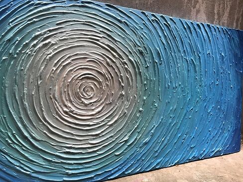 YaSheng Art - لوحات زيتية فنية تجريدية مقاس 24 × 48 بوصة على القماش السميك الفضي أعمال فنية تجريدية حديثة لديكور المنزل من القماش مقاس 24 × 48 بوصة in Saudi Arabia