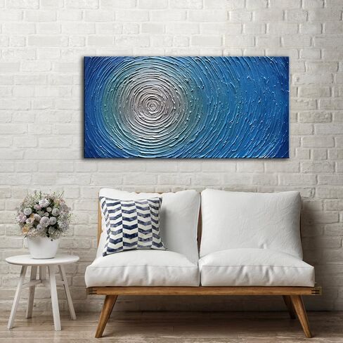 YaSheng Art - لوحات زيتية فنية تجريدية مقاس 24 × 48 بوصة على القماش السميك الفضي أعمال فنية تجريدية حديثة لديكور المنزل من القماش مقاس 24 × 48 بوصة in Saudi Arabia