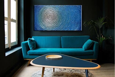 YaSheng Art - لوحات زيتية فنية تجريدية مقاس 24 × 48 بوصة على القماش السميك الفضي أعمال فنية تجريدية حديثة لديكور المنزل من القماش مقاس 24 × 48 بوصة in Saudi Arabia