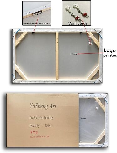 YaSheng Art - لوحات زيتية فنية تجريدية مقاس 24 × 48 بوصة على القماش السميك الفضي أعمال فنية تجريدية حديثة لديكور المنزل من القماش مقاس 24 × 48 بوصة in Saudi Arabia