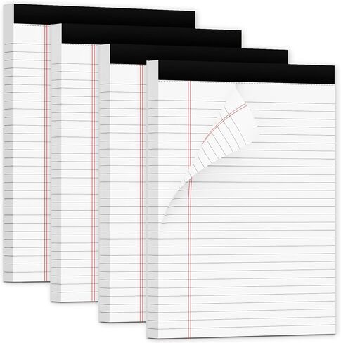 وسادات قانونية مقاس 8.5 × 11 وسادات ملاحظات أساسية مقاس 8.5 × 11.75 بوصة - مفكرة ورقية عالية الجودة بوزن 21 رطلًا - وسادات كتابة مسطرة واسعة مثالية للكتابة وتدوين الملاحظات - 30 ورقة لكل وسادة - عبوة من قطعتين in Saudi Arabia