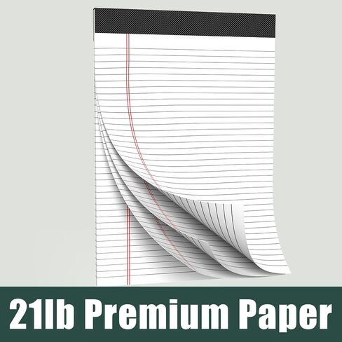 وسادات قانونية مقاس 8.5 × 11 وسادات ملاحظات أساسية مقاس 8.5 × 11.75 بوصة - مفكرة ورقية عالية الجودة بوزن 21 رطلًا - وسادات كتابة مسطرة واسعة مثالية للكتابة وتدوين الملاحظات - 30 ورقة لكل وسادة - عبوة من قطعتين in Saudi Arabia