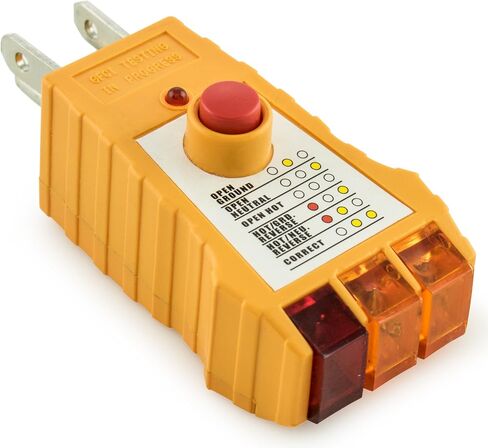 جهاز اختبار المقبس Bastex مع فحص GFCI. جهاز اختبار الوعاء لمنافذ التيار المتردد القياسية. يتضمن 7 مؤشرات مرئية وأسطورة الأسلاك. كاشف جهد قطبية الدائرة الكهربائية الأوتوماتيكية in Saudi Arabia