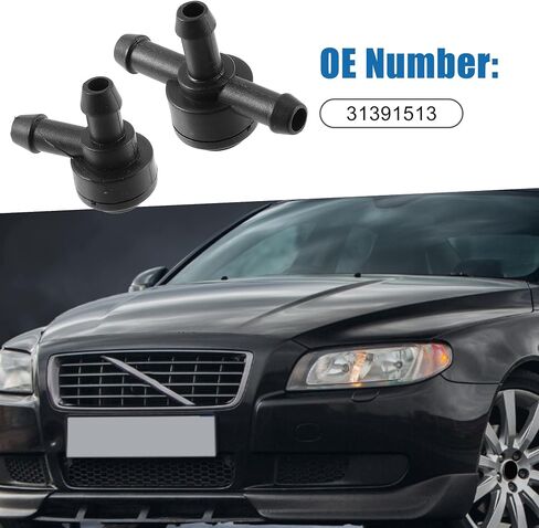 Windshield Washer Nozzle Kit 31391513 Wiper Wash Spray Jet for Volvo S80 1999-2016 Plastic (Set of 2) in Saudi Arabia