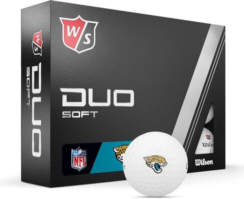 كرات جولف WILSON Staff 2023 Duo Soft NFL - 12 كرة، بيضاء، Jacksonville Jaguars in Saudi Arabia