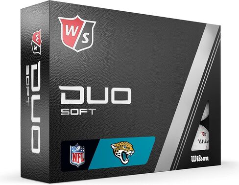 كرات جولف WILSON Staff 2023 Duo Soft NFL - 12 كرة، بيضاء، Jacksonville Jaguars in Saudi Arabia