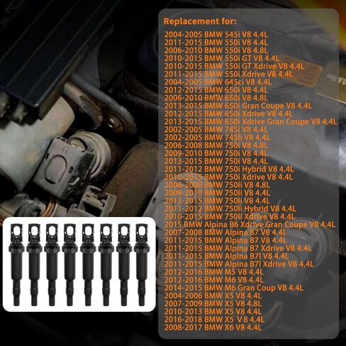 Ignition Coil & Spark Plugs Set of 6 Compatible with BMW 128i 328i 330i 528i 530i X3 X5 3.0L & More Replaces# 0221504470, UF592 in Saudi Arabia