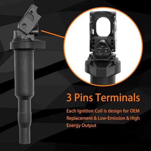 Ignition Coil & Spark Plugs Set of 6 Compatible with BMW 128i 328i 330i 528i 530i X3 X5 3.0L & More Replaces# 0221504470, UF592 in Saudi Arabia