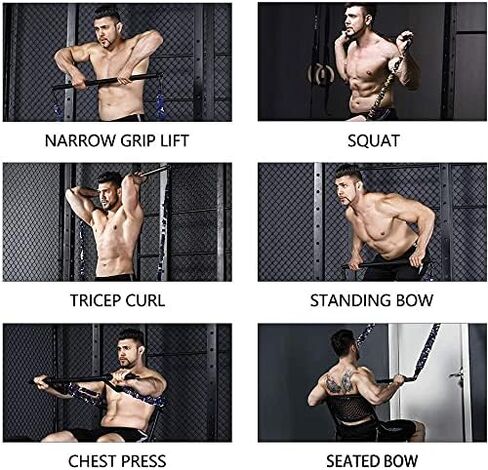 INNSTAR Home Gym Workout Bar 38 "أسود أقصى تحميل 800 رطل لأشرطة المقاومة لتدريب كامل الجسم وتمارين رفع الطاقة بار اللياقة البدنية (أسود-38 بوصة) in Saudi Arabia