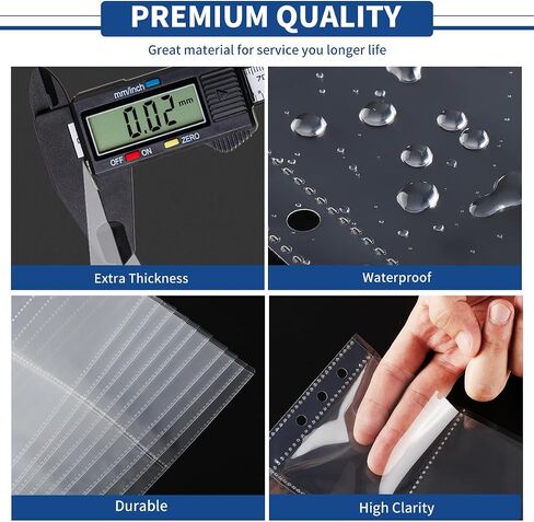 320 جيبًا لملف A5، أكمام JIQEZNL Premium 4 جيوب لبطاقات الجيب، جيوب مزدوجة الجانب مقاس 2.5x3.5 بوصة A5 لـ 6 حلقات، أكمام بلاستيكية صغيرة A5 لبطاقة التداول، بطاقة البيسبول، بطاقة الصور الفوتوغرافية in Kuwait