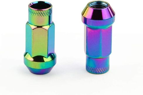 muge racing 20Pcs M12x1.25/1.5 Lug Nuts, Open End Wheel Racing Lug Nuts with One Nut Socket - Black in Saudi Arabia