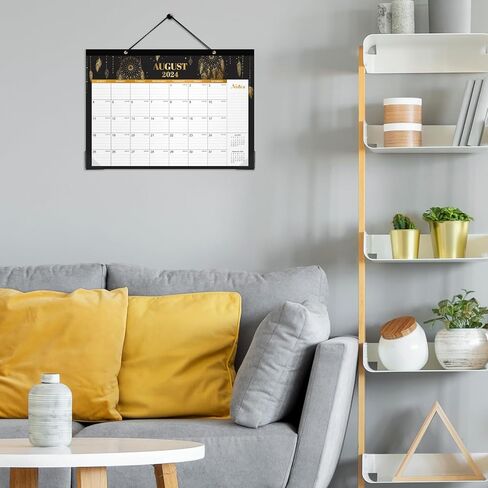 2024 Desk Calendar - 12 Monthly Desk/Wall Calendar 2-in-1,16.8" x 12", January 2024 - December 2024, Thick Paper with Corner Protectors, Large Ruled Blocks - The Sun in Saudi Arabia