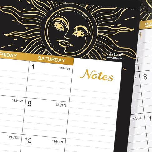 2024 Desk Calendar - 12 Monthly Desk/Wall Calendar 2-in-1,16.8" x 12", January 2024 - December 2024, Thick Paper with Corner Protectors, Large Ruled Blocks - The Sun in Saudi Arabia