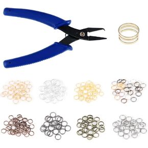 Split Rings Kit,1602 Pieces Double Closed Jump Ring Multicolor with Ring Pliers, Jewelry Split Rings with Craft Jump Loop Opener for DIY Necklace Bracelet Jewelry Making (6mm)
