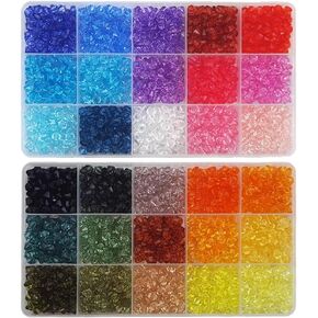 1800 Pieces 6mm Faceted Round Beads 30 Colors Acrylic Beads Plastic Spacers Beads for Jewelry Making and Crafting