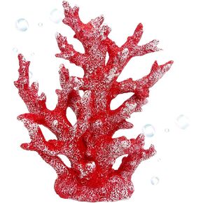PINVNBY Artificial Coral Ornament Aquarium Sea Plants Decoration Underwater Craft Resin Fish Tank Landscape (White)
