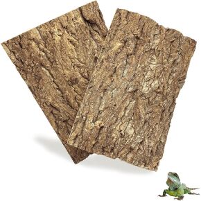 Tfwadmx 2Pcs Cork Terrarium Background 11.8"x7.9" Natural Cork Bark Backdrop Reptile Background Climbing Wall Terrarium Accessories for Lizard,Tortoise,Gecko,Bearded Dragon,Chameleon